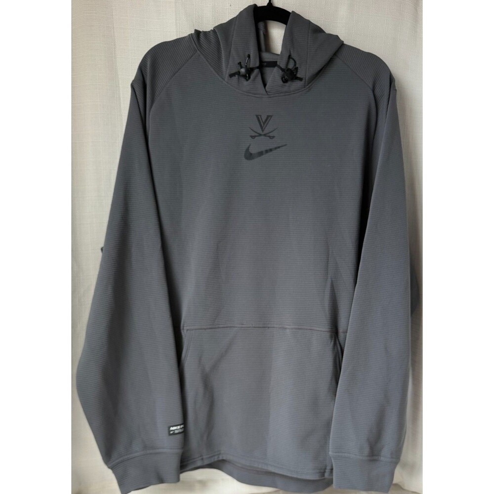 Nike Pro Virginia Cavaliers UVA Hoodie Mens XL Gray Pullover Training Dri Fit